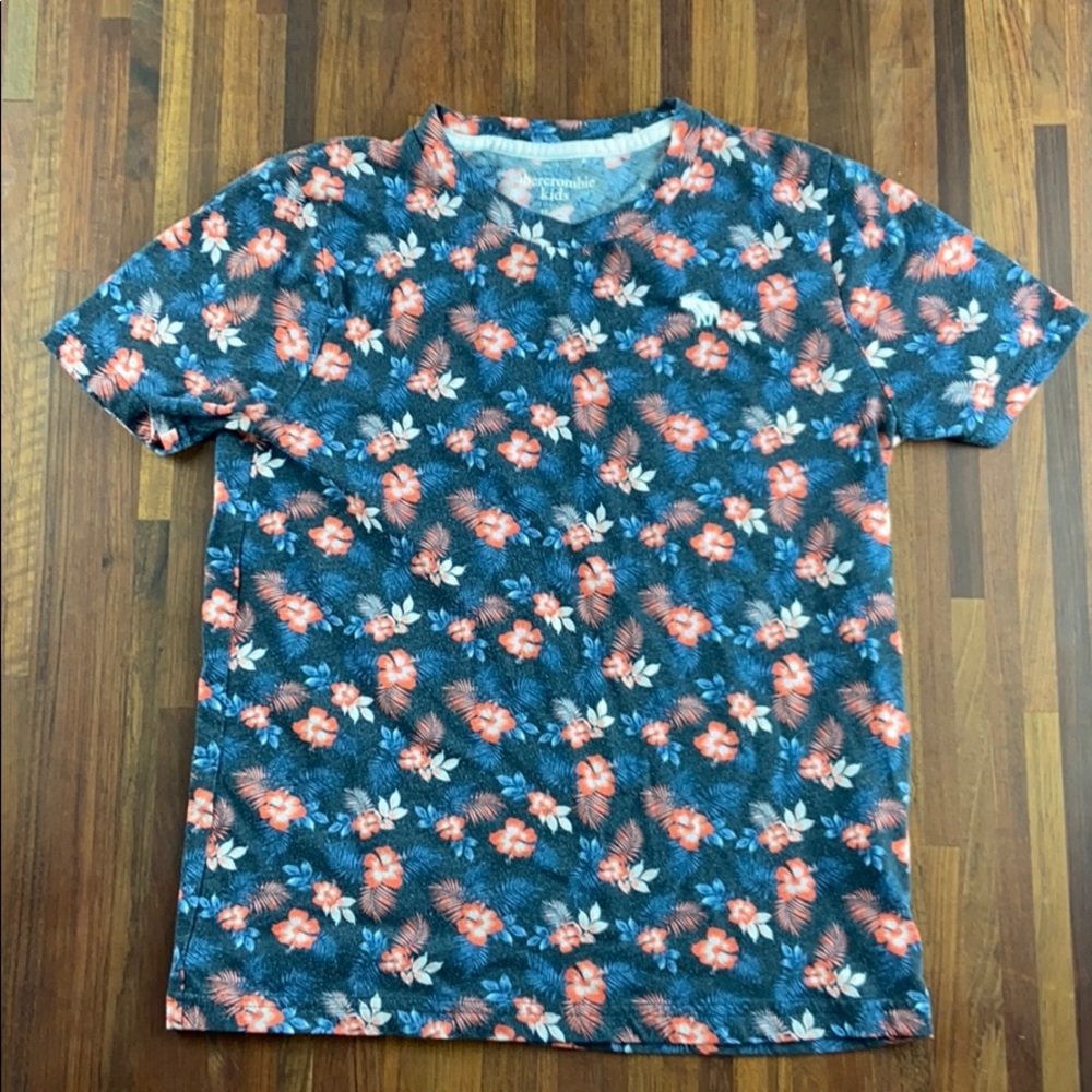 Abercrombie kids floral Hawaiian shirt